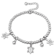 Fashion Stainless Steel Custom Charm Bead Bracelet Women